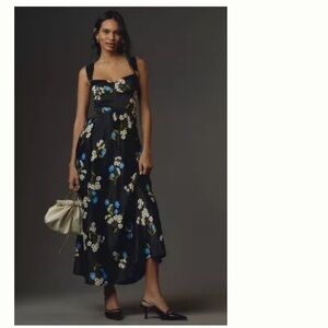 Maeve Sleeveless Seamed Slip Midi Dress